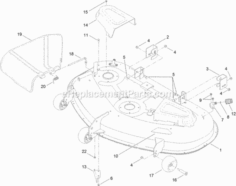 50_Inch_Deck_Assembly Diagram and Parts List for 311000001 - 311999999 Toro Lawn Tractor