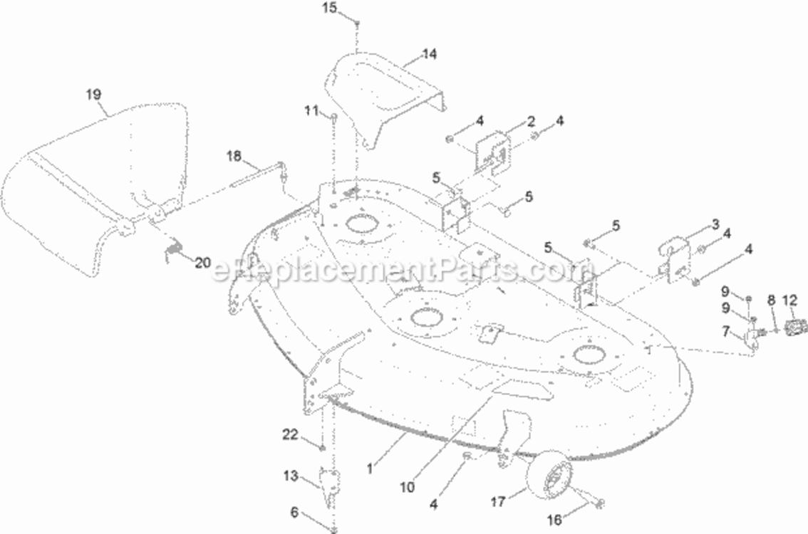 50_Inch_Deck_Assembly Diagram and Parts List for 314000001 - 314999999 Toro Lawn Tractor