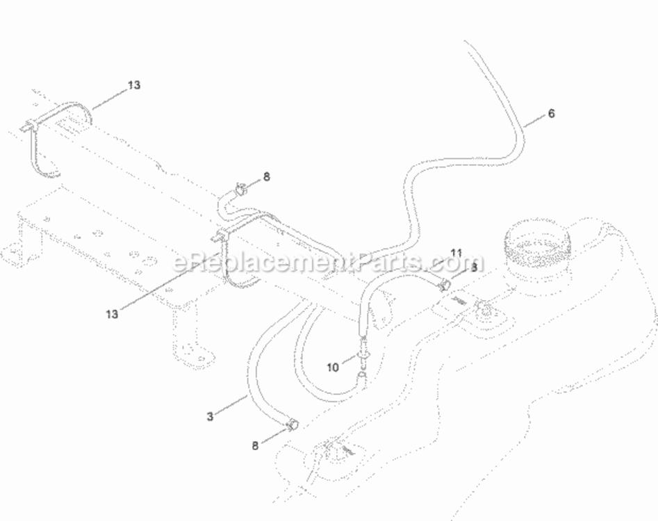Fuel_Delivery_Assembly Diagram and Parts List for 313100001 - 313999999 Toro Lawn Tractor