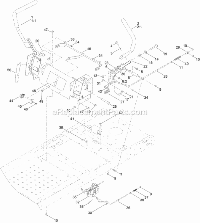 Motion_Control_Assembly Diagram and Parts List for 313100001 - 313999999 Toro Lawn Tractor