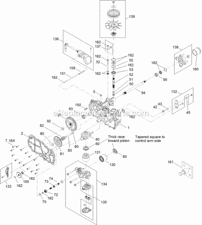 Right_Hand_Hydro_Transaxle_Assembly_No_119-3331 Diagram and Parts List for 313100001 - 313999999 Toro Lawn Tractor