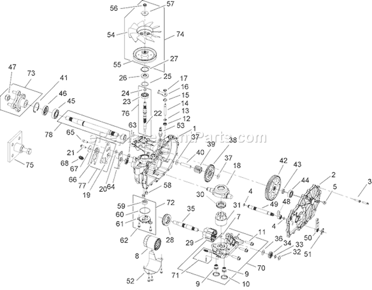 RH Hydro Transmission Assembly No. 109-3371 Diagram and Parts List for 280000001-280999999 - 2008 Toro