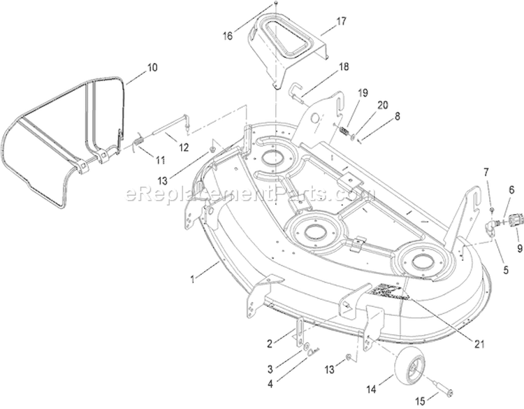 50 Inch Deck Assembly Diagram and Parts List for 290000001-290999999 - 2009 Toro