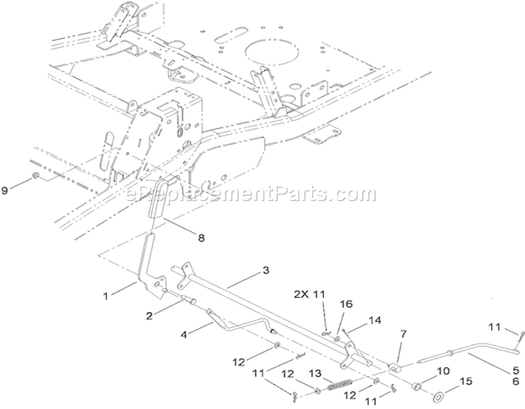 Parking Brake Assembly Diagram and Parts List for 290000001-290999999 - 2009 Toro Lawn Tractor