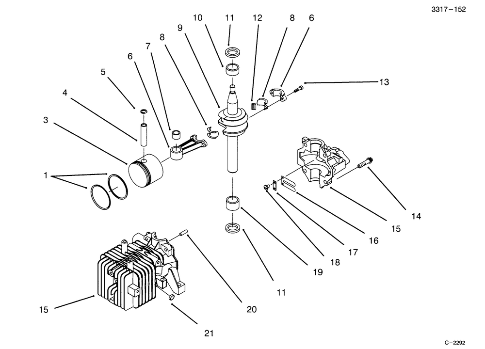 Block Assembly (Model No. 20441 Only) Diagram and Parts List for 5900001 - 5999999 Toro Lawn Mower