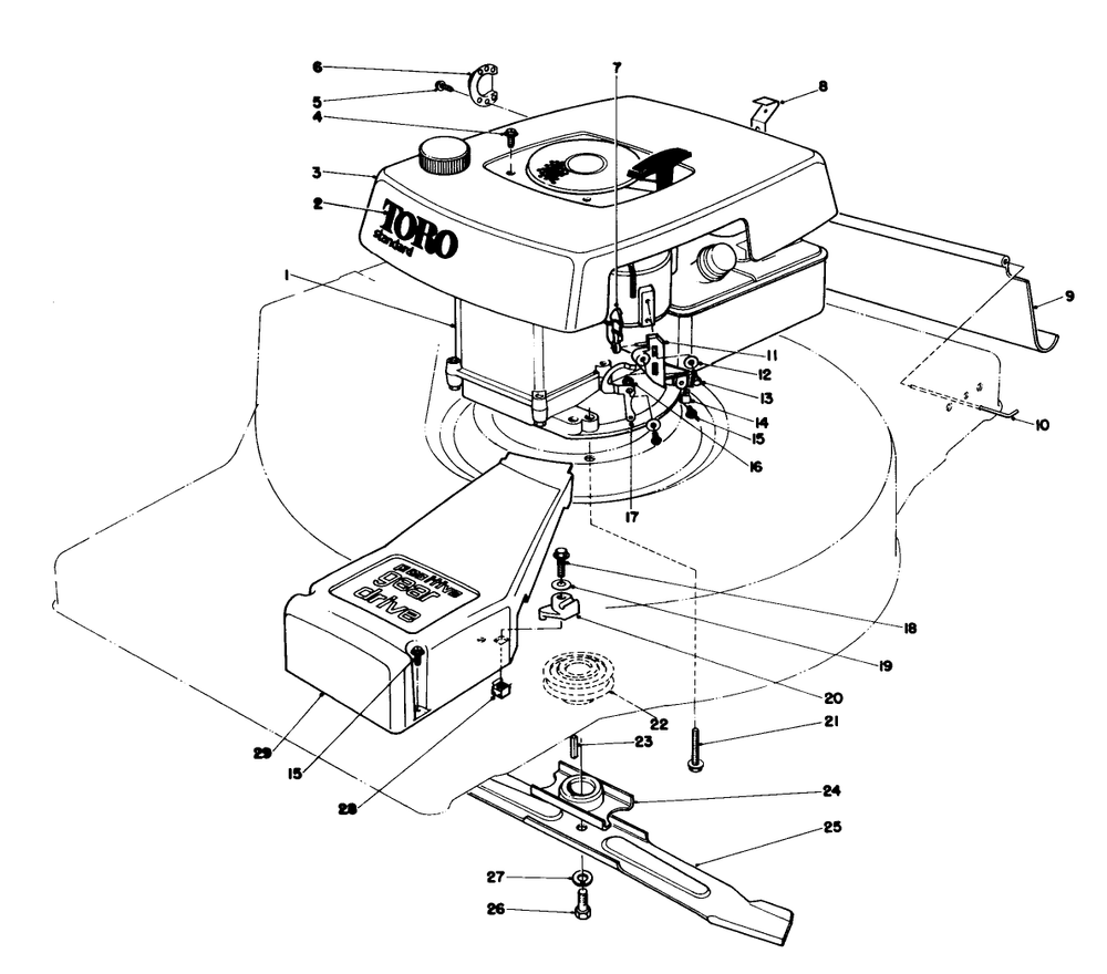 Engine Assembly Diagram and Parts List for 16870 2000001 - 2999999 Toro Lawn Mower