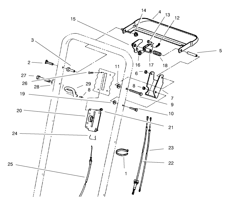 Traction Control Assembly Diagram and Parts List for 8900001 - 8999999 Toro Lawn Mower