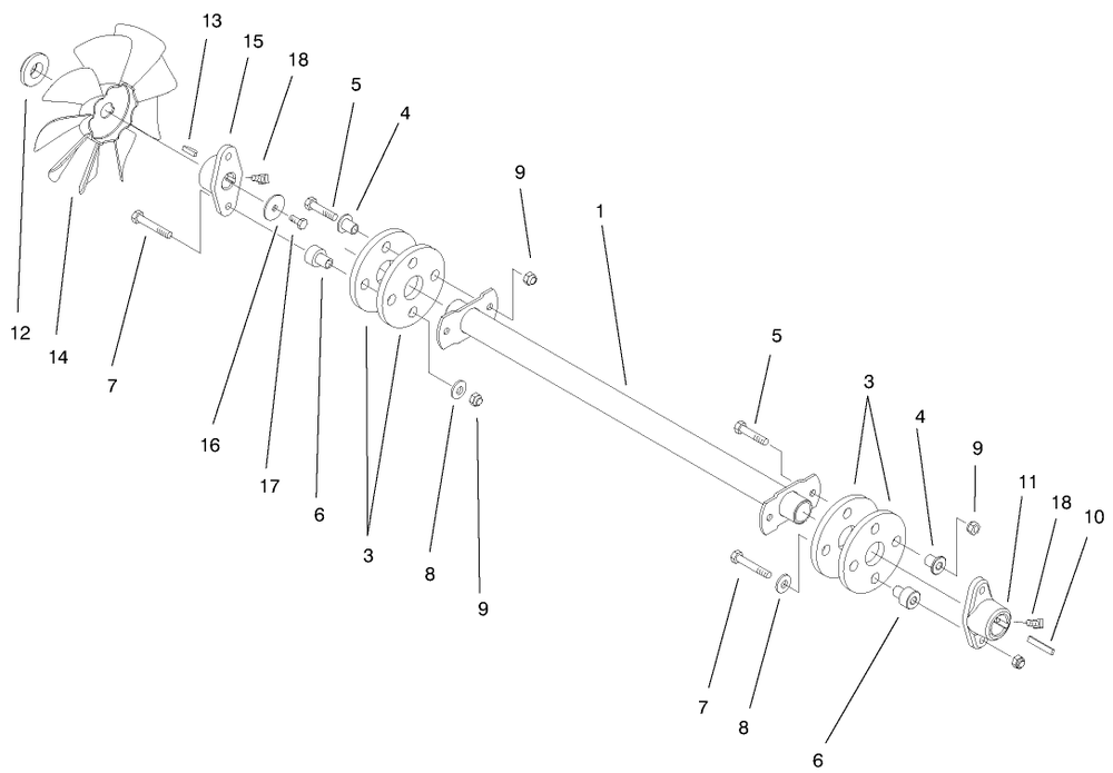 Drive Shaft Assembly Diagram and Parts List for 8900001 - 8999999 Toro Lawn Tractor