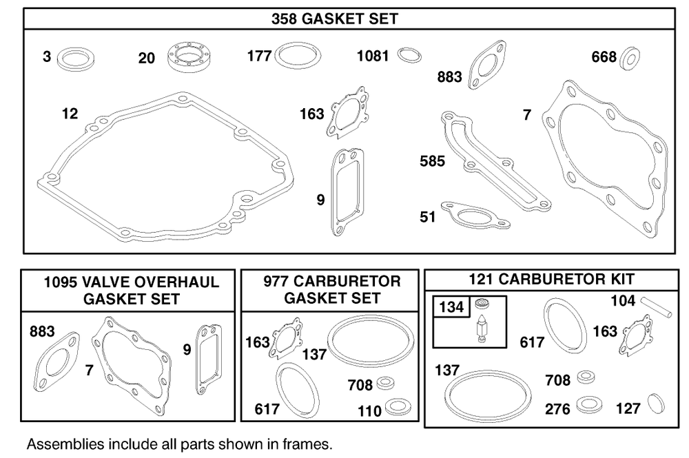 Gasket Assembly, Engine Briggs & Stratton Model 12h802-1767-E1 Diagram and Parts List for 9900001 - 9999999 Toro Lawn Mower