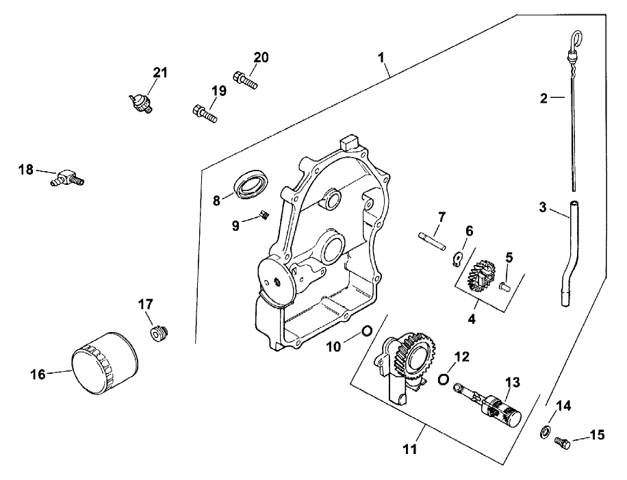 Oil Pan/Lubrication Diagram and Parts List for (0000001-0000999)(2000) Toro Lawn Mower