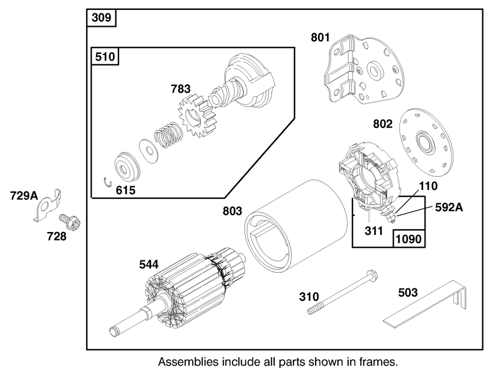 Engine Briggs & Stratton Model 195707-0421-E1 Diagram and Parts List for 9900001 - 9999999 Toro Lawn Tractor