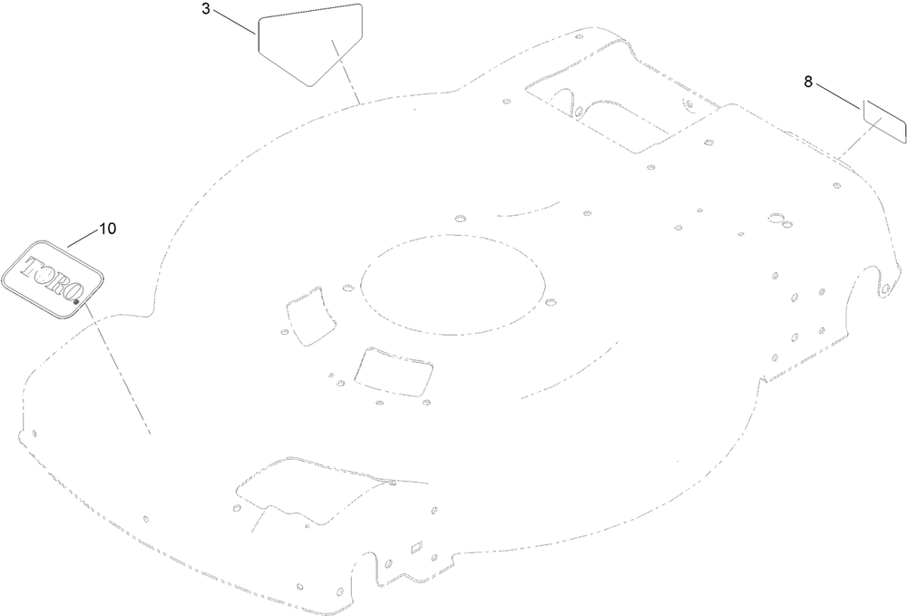 Decal Assembly Diagram and Parts List for 410018042 - 411659999 Toro Lawn Mower