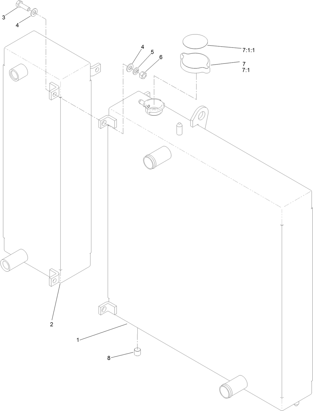 Cooling Assembly No. 121-3330 Diagram and Parts List for 413000000 - 999999999 Toro Lawn Tractor