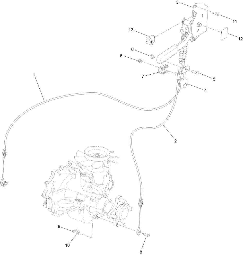Brake Assembly 2 Diagram and Parts List for 406959897-406959899 Toro Lawn Mower