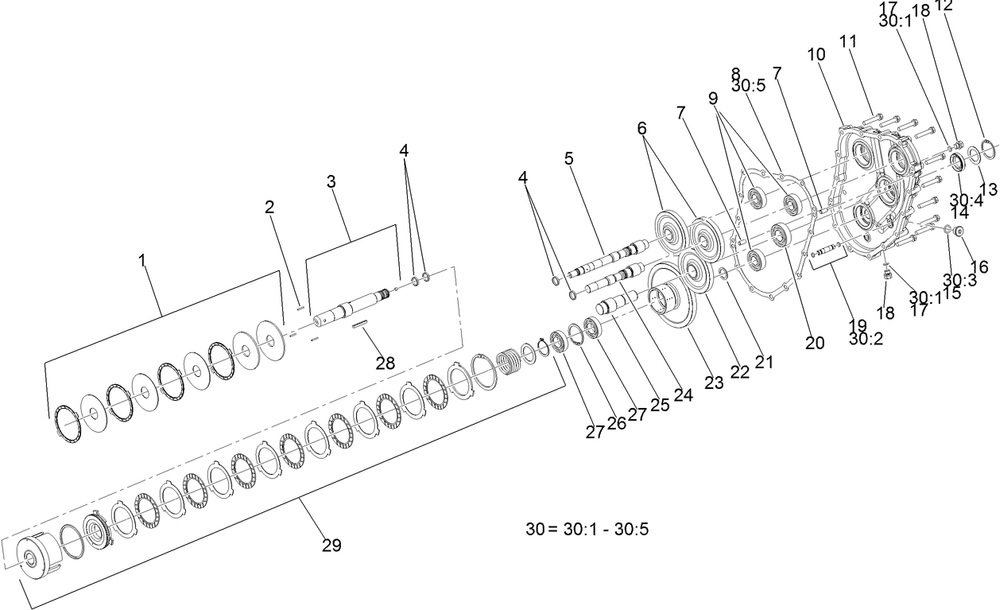 Transmission Assembly 2 Diagram and Parts List for 406343181-407109999 Toro Lawn Tractor