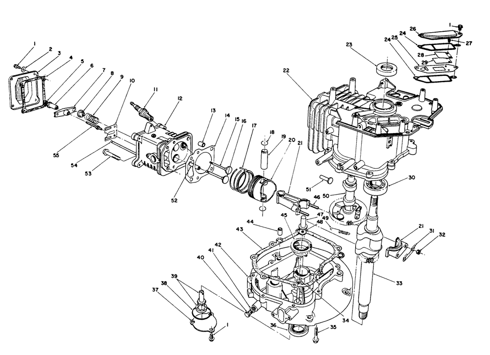 Crankcase Assembly (Continued) (Engine Model No. Vmk9-2) Diagram and Parts List for 0003101 - 0999999 Toro Lawn Mower