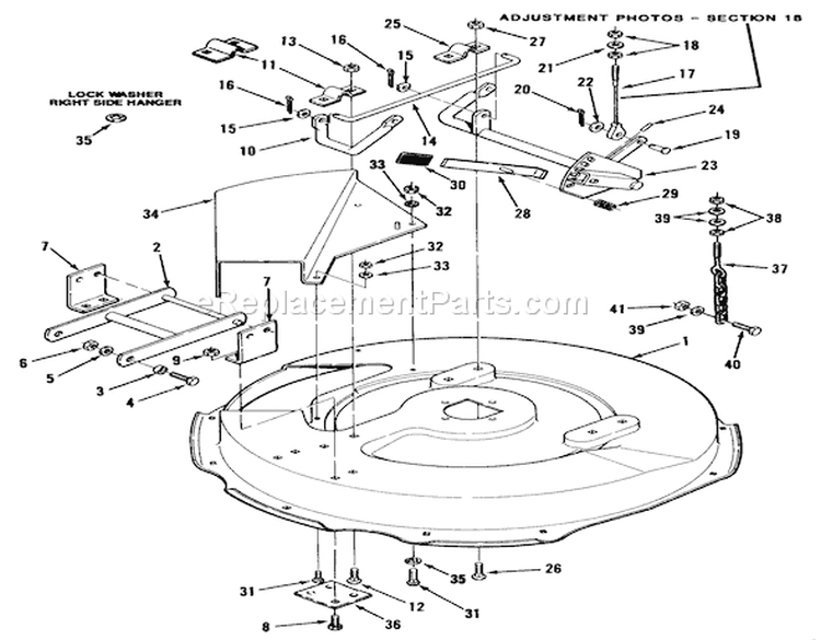 Mower Deck And Front Mount Diagram and Parts List for 1987 Toro Lawn Tractor