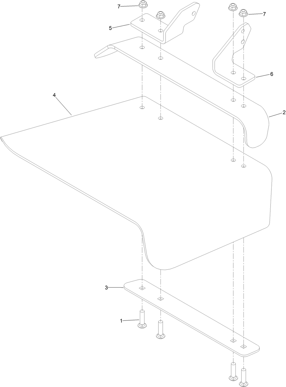 Rubber Deflector Assembly Diagram and Parts List for 402100000-403319924 Toro Lawn Mower