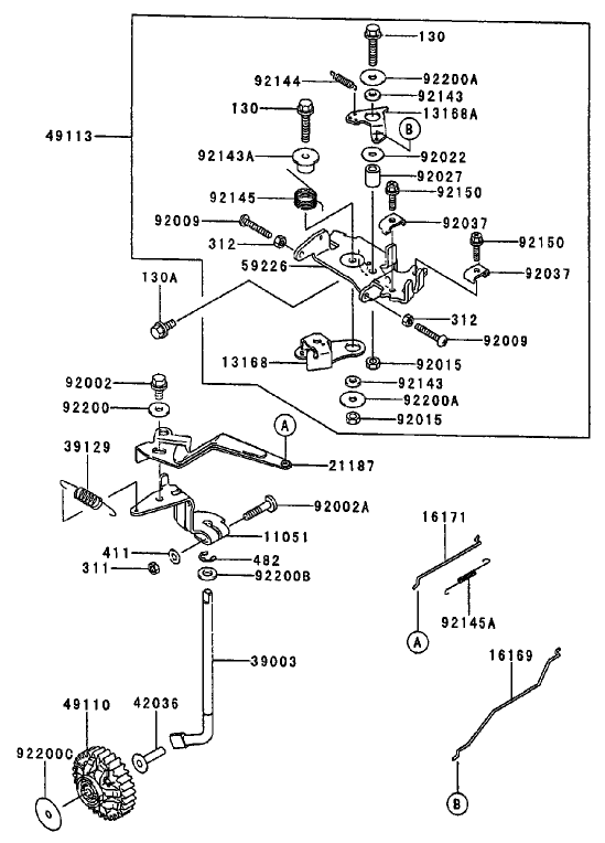 Control Equipment Diagram and Parts List for (210000001-210999999)(2001) Toro Lawn Mower