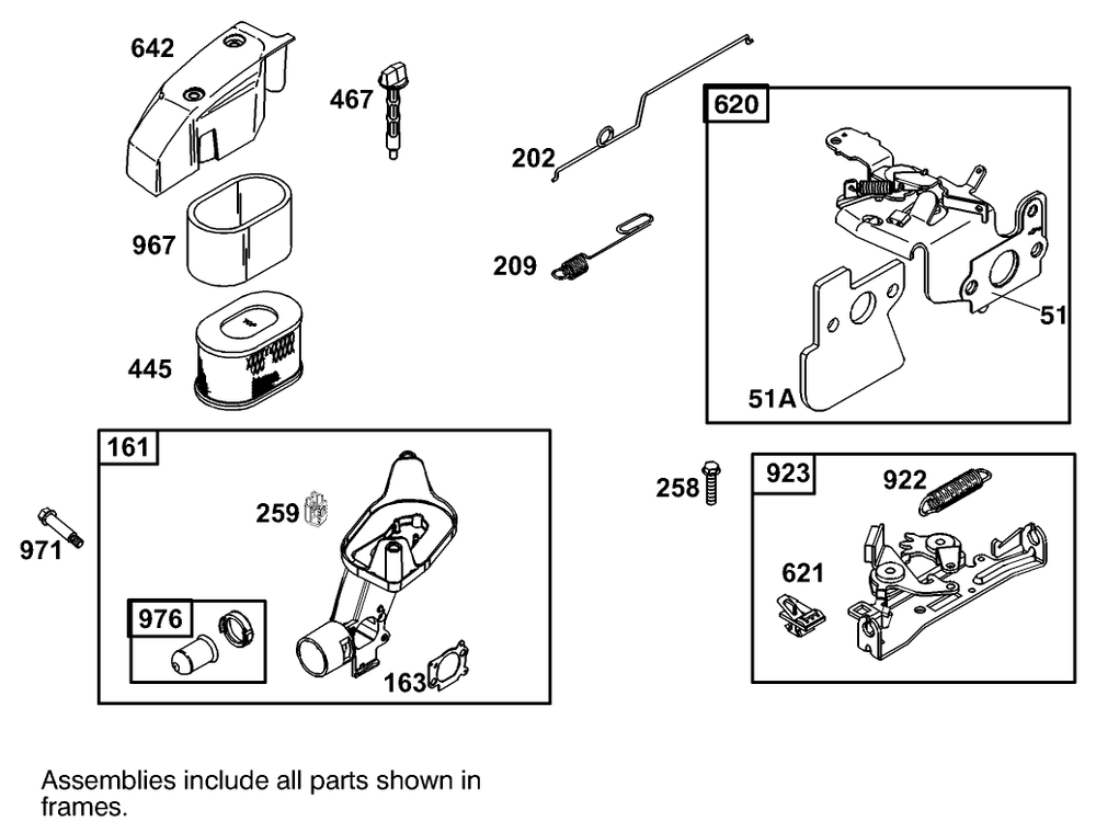 Air Cleaner Assembly Engine Gts-200 Diagram and Parts List for  Toro Lawn Mower