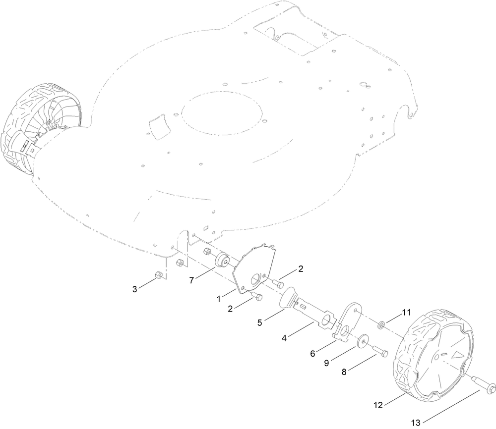 Front Wheel And Height-Of-Cut Assembly Diagram and Parts List for 411000000 - 412999999 Toro Lawn Mower
