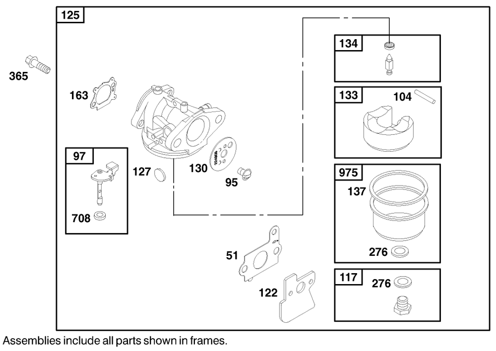 Engine Briggs & Stratton Model 122602-0150-E1 Diagram and Parts List for 9900001 - 9999999 Toro Lawn Mower