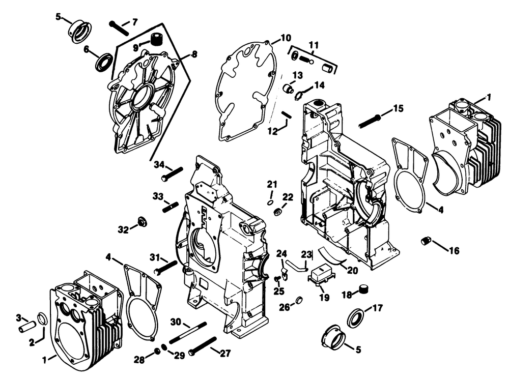 Crankase-Engine Kohler Model No. Kt17qs Type No. 24324 (Continued) Diagram and Parts List for 5000001 - 5999999 Toro Lawn Tractor