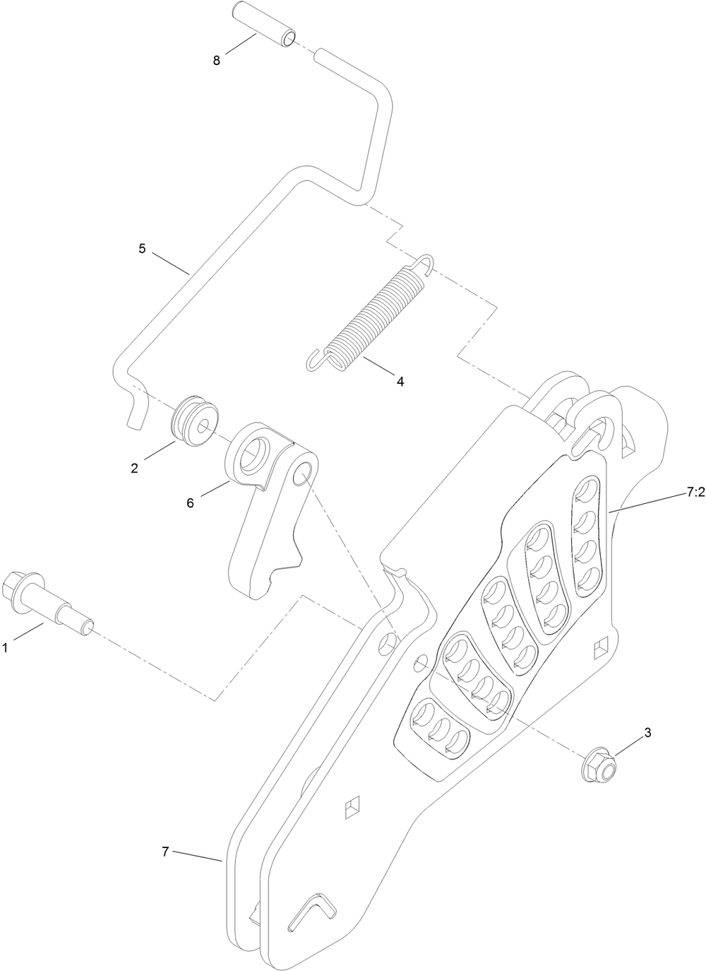 Height-Of-Cut Assembly Diagram and Parts List for 402100000-403319924 Toro Lawn Mower