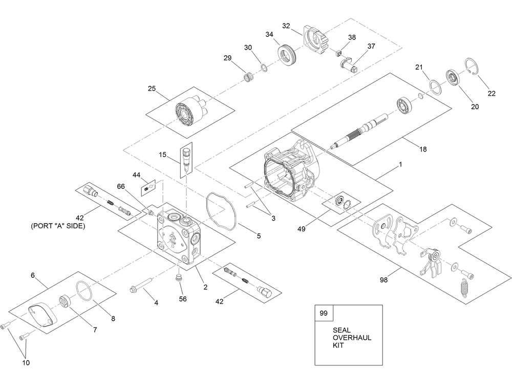 Hydraulic Pump Assembly No. 119-0176 Diagram and Parts List for 413000000 - 417999999 Toro Lawn Tractor