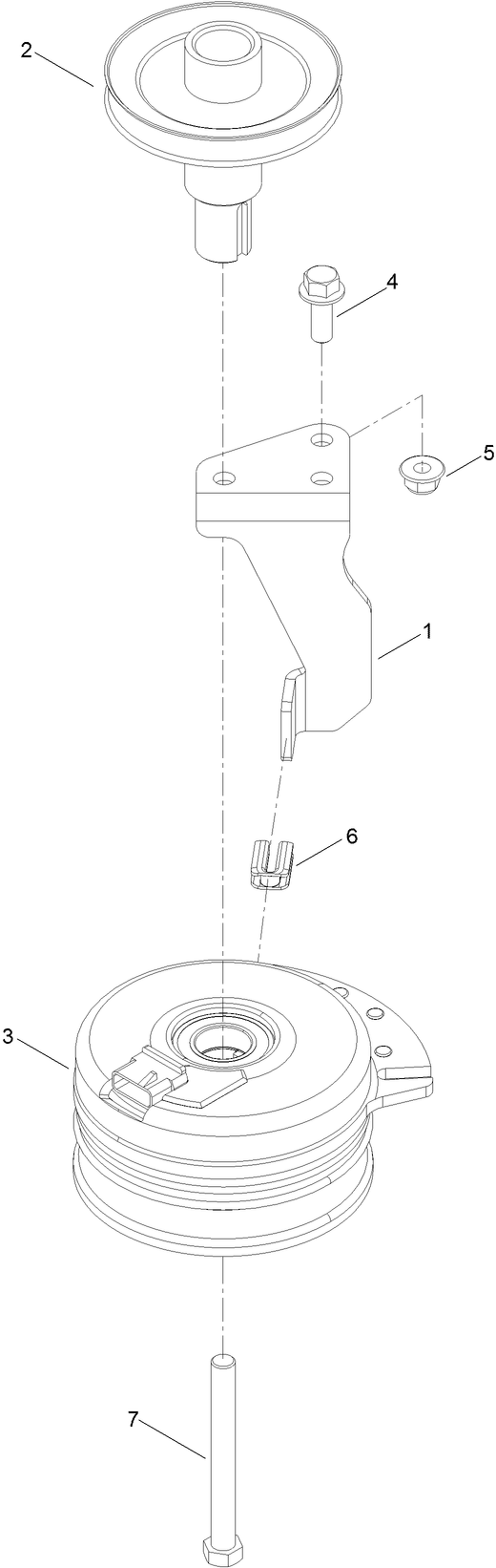 Clutch Assembly Diagram and Parts List for 410000000 - 412089999 Toro Lawn Tractor