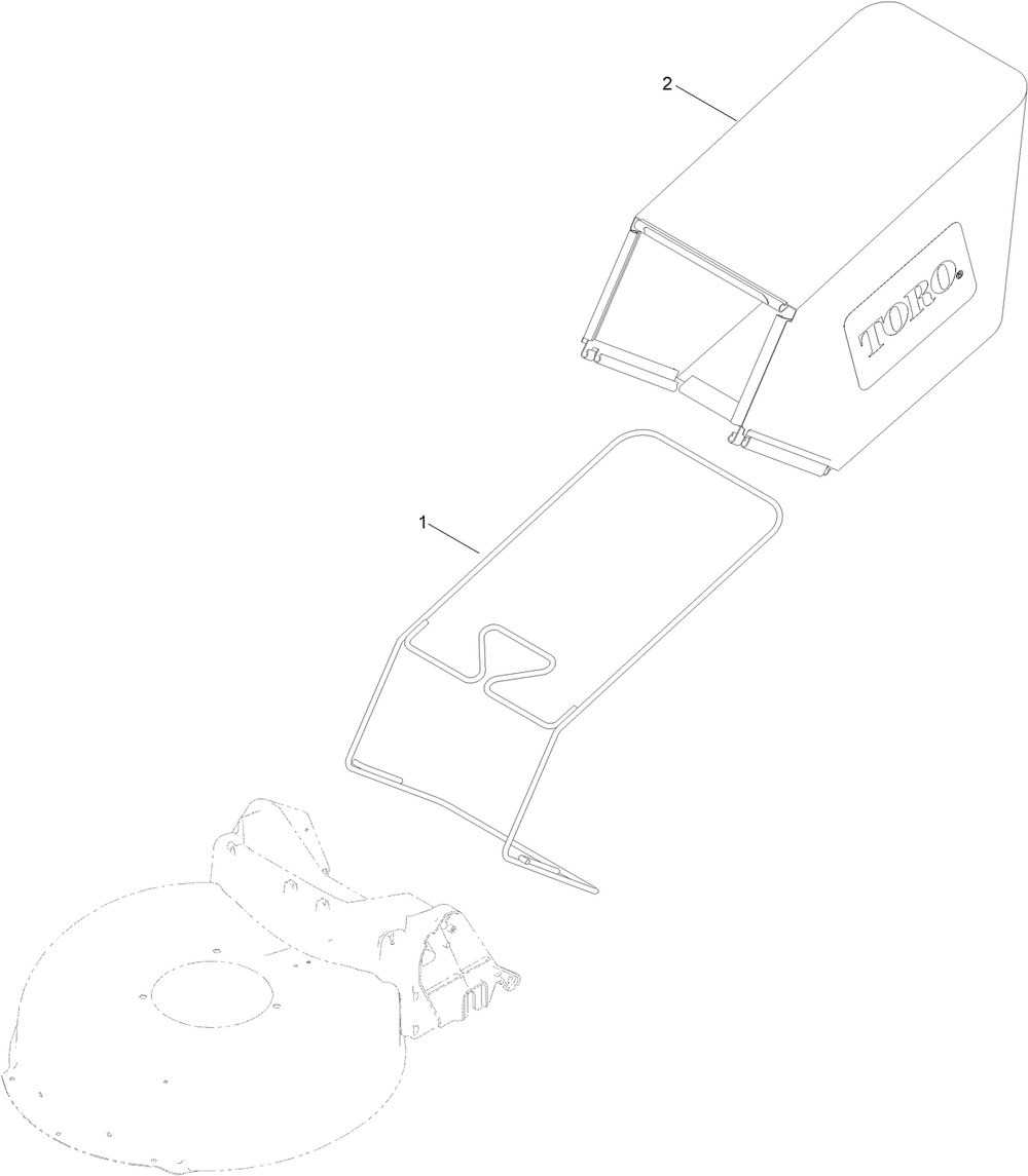 Bag Assembly Diagram and Parts List for 412256383 - 999999999 Toro Lawn Mower