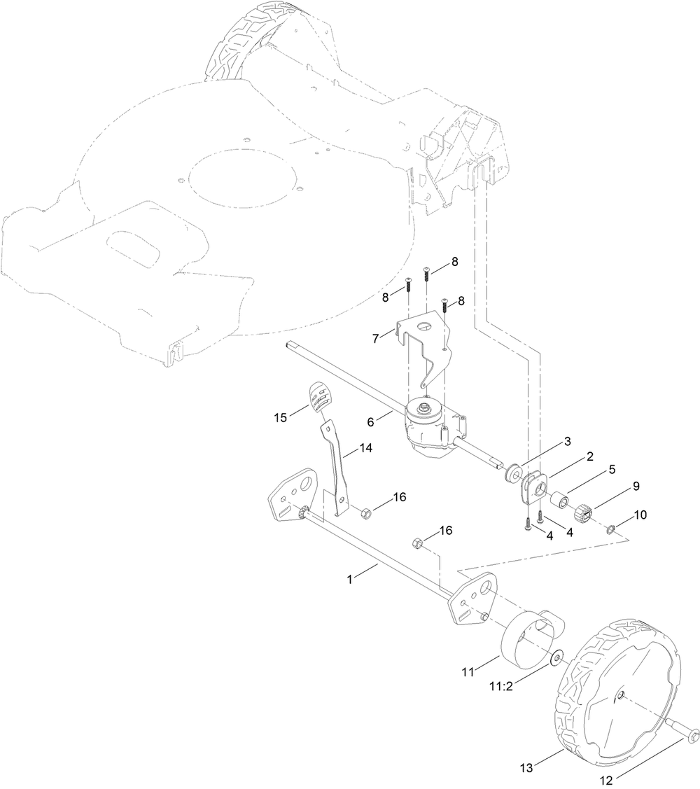 Rear Wheel And Height-Of-Cut Assembly Diagram and Parts List for 400000000 - 999999999 Toro Lawn Mower