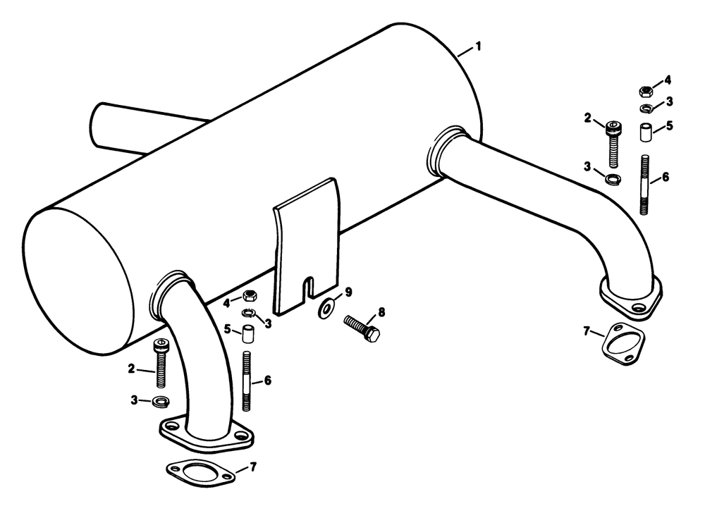 Exhaust Diagram and Parts List for (800001-899999)(1988) Toro Lawn Tractor