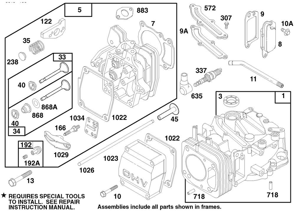 Engine Gts 150 (Model No. 20482 Only) Diagram and Parts List for 790000001 - 799999999 Toro Lawn Mower