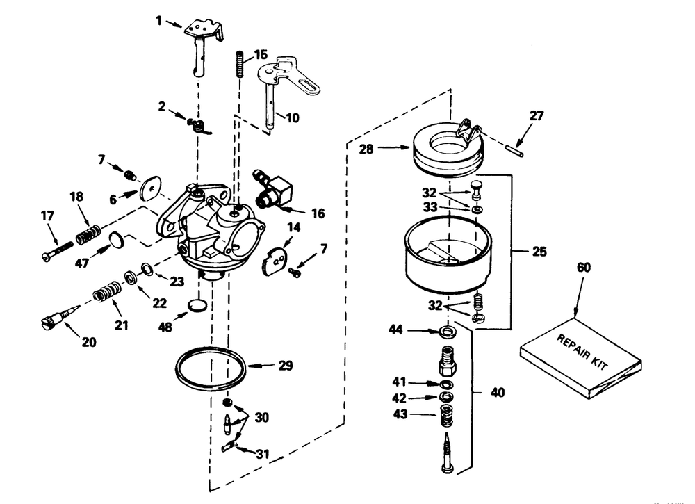 Carburetor No. 632107a Diagram and Parts List for 4900001 - 4999999 Toro Snow Blower
