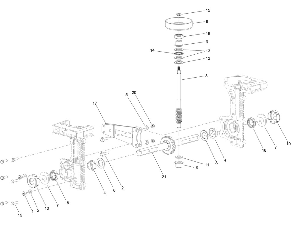 Transmission Assembly Diagram and Parts List for 322000001 - 322999999 Toro Cultivator