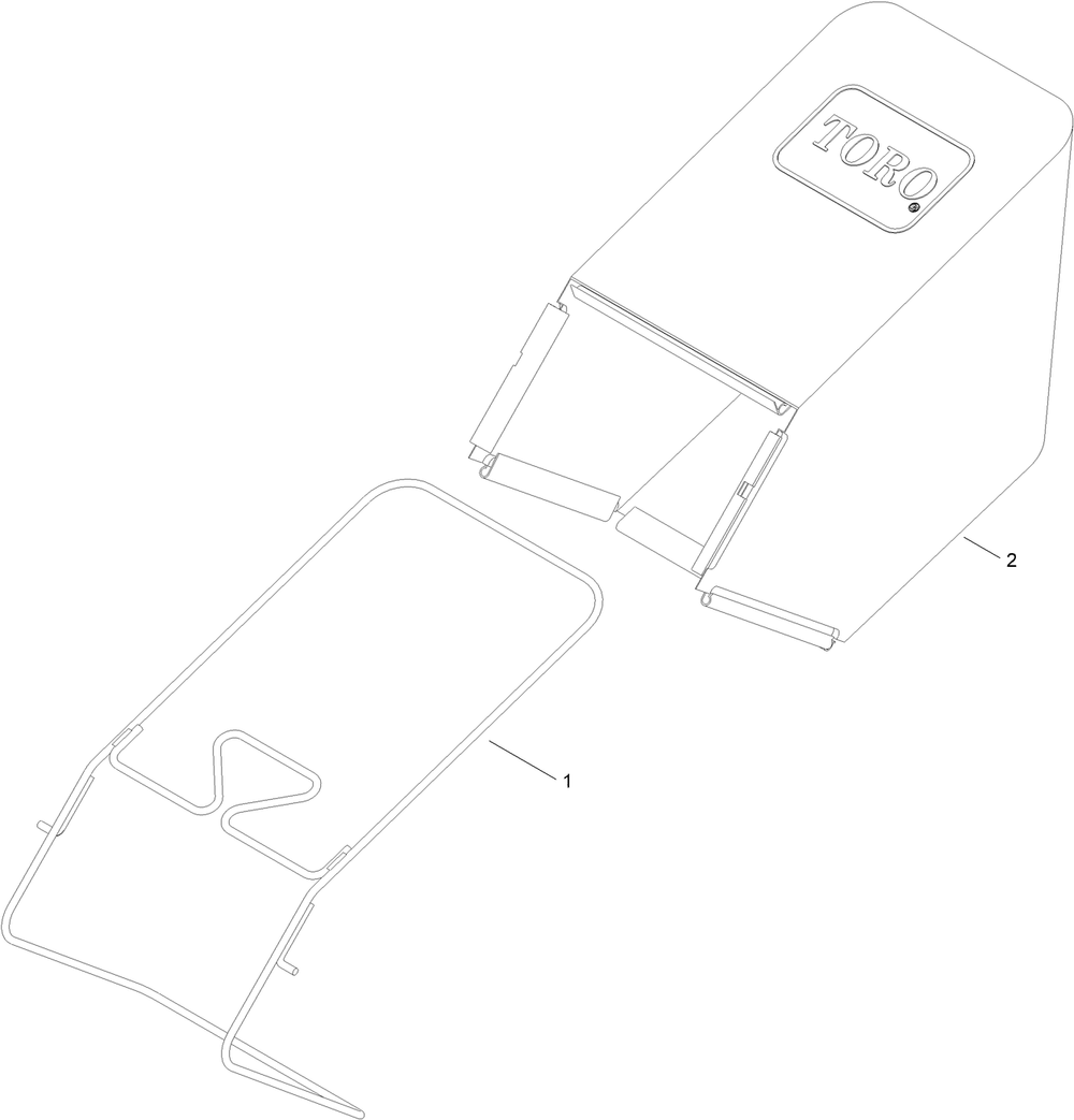 Grass Bag And Frame Assembly Diagram and Parts List for 400000000 - 999999999 Toro Lawn Mower