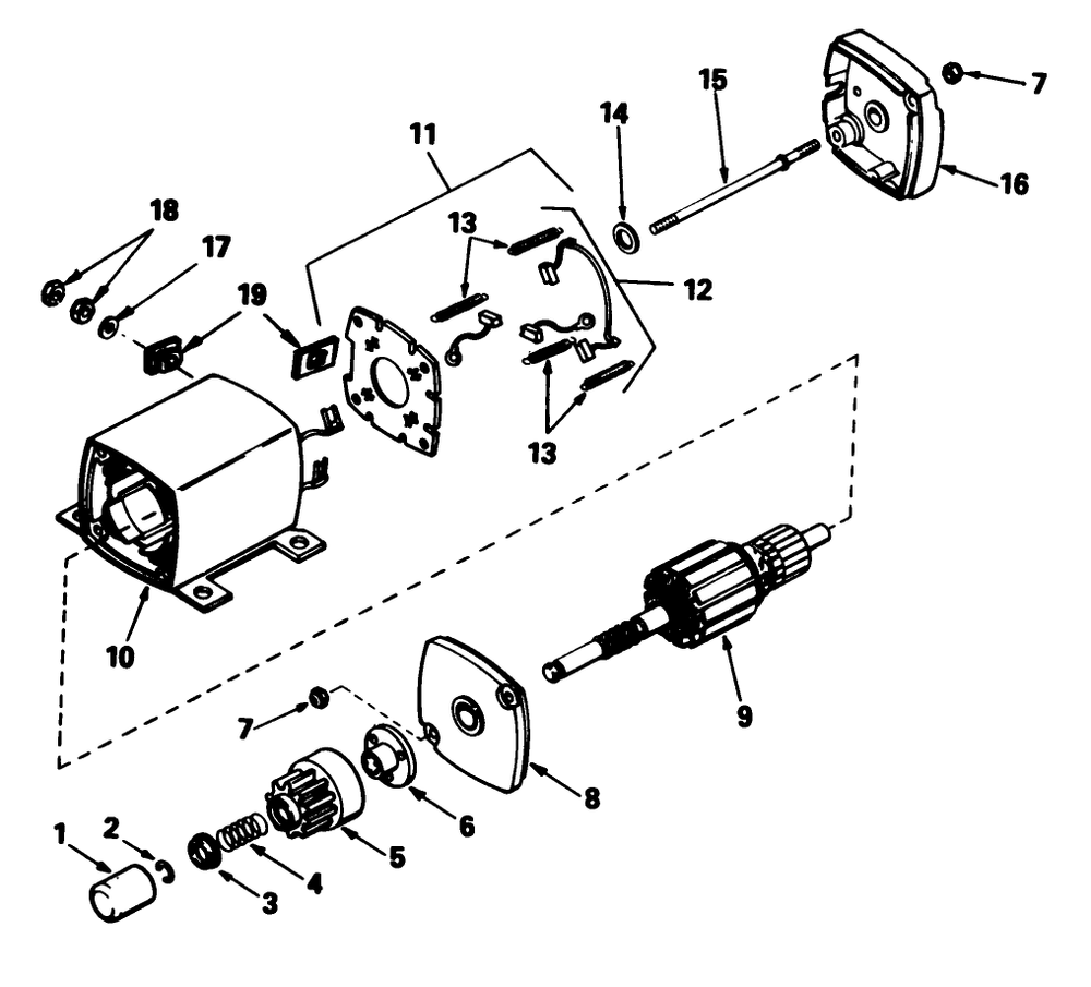 Starter Motor No. 33605 Diagram and Parts List for 8000001 - 8999999 Toro Lawn Tractor