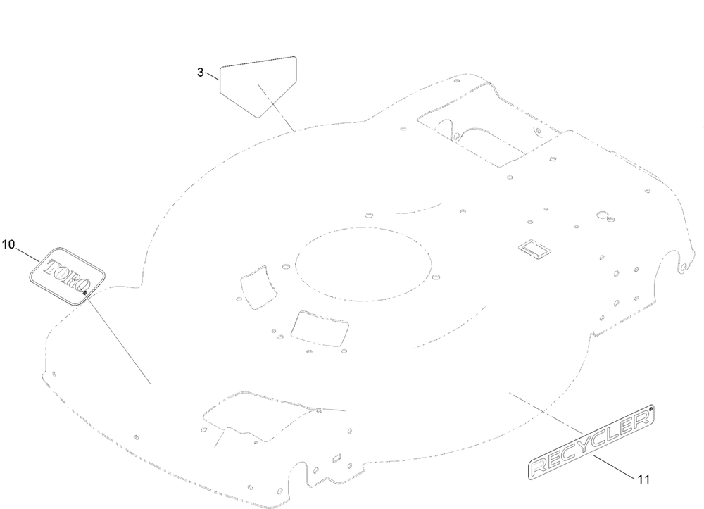 Decal Assembly Diagram and Parts List for 409000000 - 411852566 Toro Lawn Mower