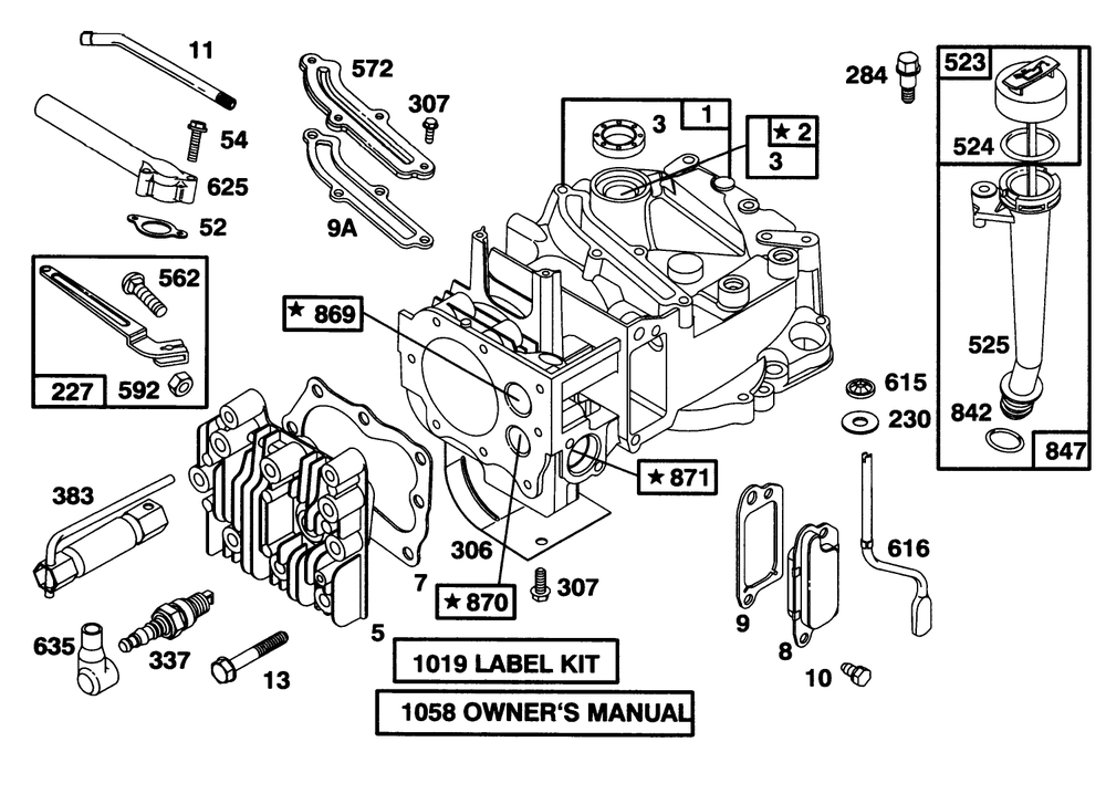 Engine Briggs & Stratton Model 128807-0658-01 Diagram and Parts List for 6900001 - 6999999 Toro Lawn Mower