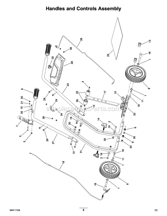 Page 1 Diagram and Parts List for  Toro Tiller