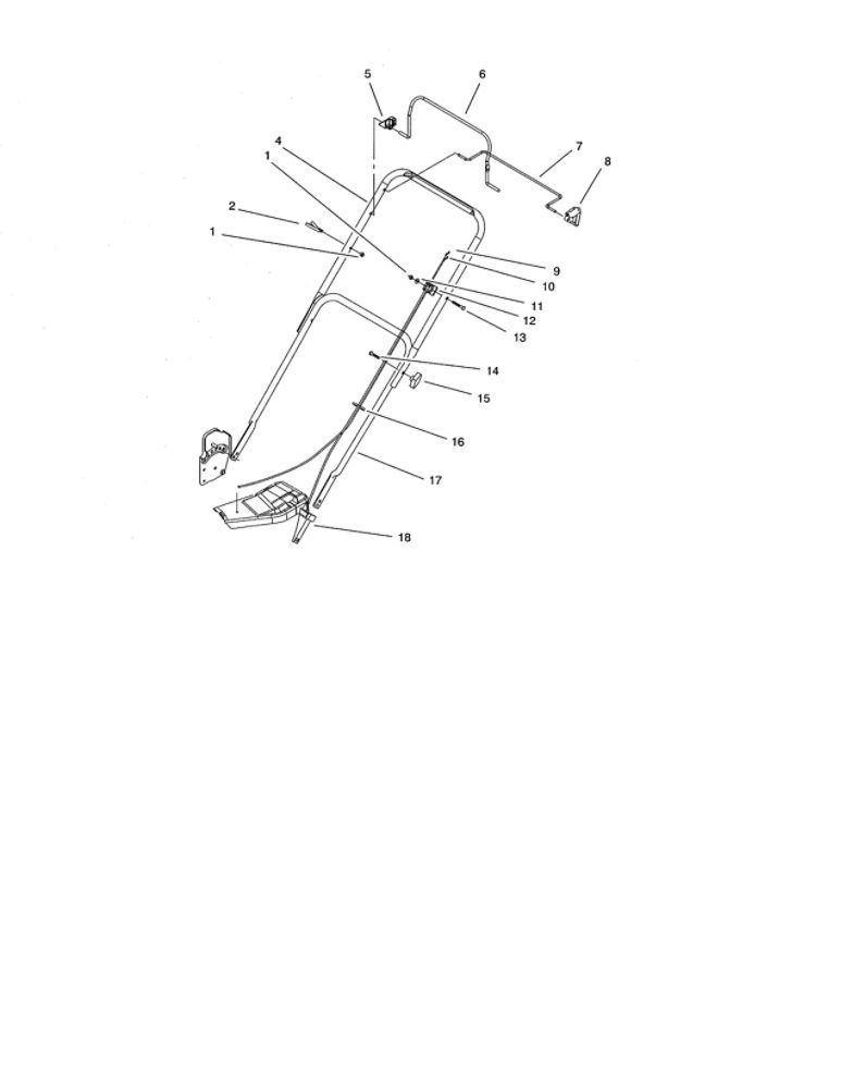 Handle And Controls Diagram and Parts List for 9900001 & UP Toro Lawn Mower