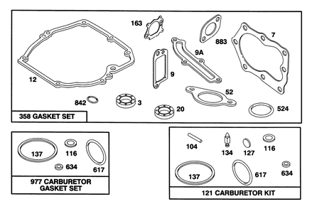 Engine Briggs & Stratton Model 127802-0640-01 Diagram and Parts List for 6900001 - 6999999 Toro Lawn Mower