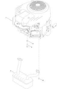 Engine And Muffler Assembly Diagram and Parts List for 413000000 - 999999999 Toro Lawn Tractor