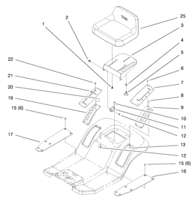 Seat Assembly Diagram and Parts List for 8900001 - 8999999 Toro Lawn Tractor