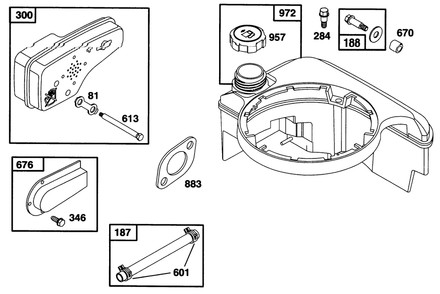Engine Briggs & Stratton Model 128802-0615-01 Diagram and Parts List for 6900001 - 6999999 Toro Lawn Mower