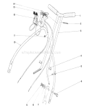 18" Sportlawn Handle Assembly Diagram and Parts List for 1000001-1999999 - 1961 Toro Lawn Mower