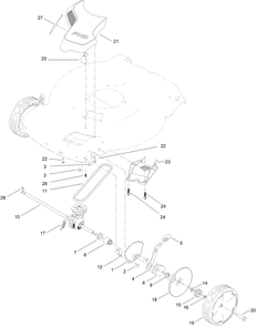 Front Wheel And Height-Of-Cut Assembly Diagram and Parts List for 411871745 - 411998891 Toro Lawn Mower