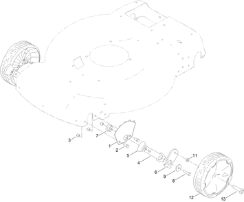 Front Wheel And Height-Of-Cut Assembly Diagram and Parts List for 408000000 - 410018041 Toro Lawn Mower
