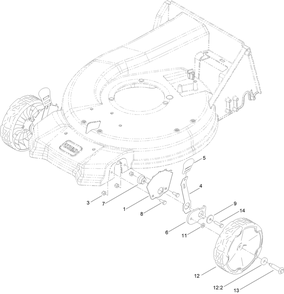Front Wheel And Height-Of-Cut Assembly Diagram and Parts List for 411000000 - 412146708 Toro Lawn Mower